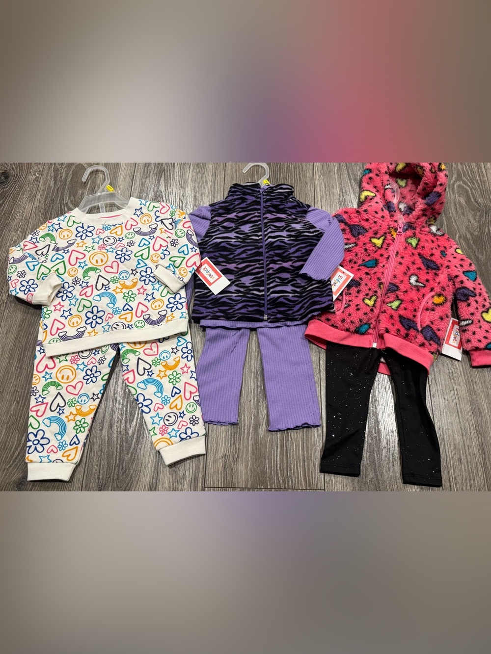 NWT Kidgets Purple Black Zebra Ribbed 2-Piece Matching Set